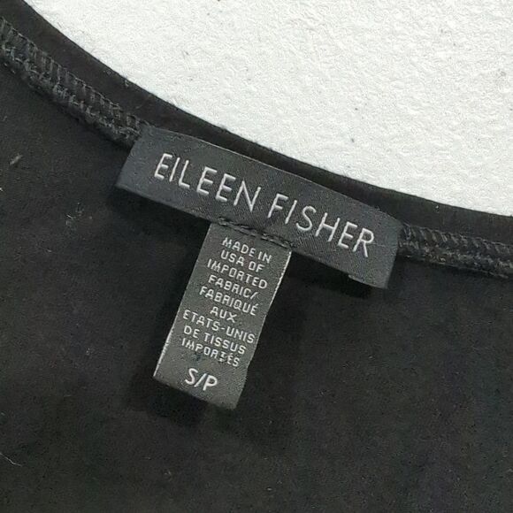 Eileen Fisher Womens Top Small Black Short Sleeve Tunic Basic - Picture 5 of 8